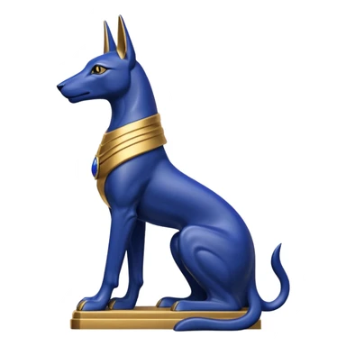 Black, gold, lapis anubis statue posed  sticker