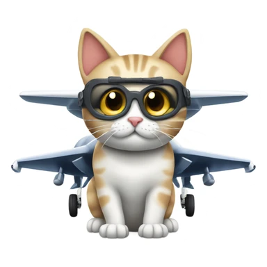 Cat nocking planes of an aircraft carrier  sticker