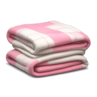 Plad white and pink blanket folded  sticker