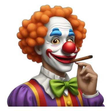 clown smokes cigar sticker