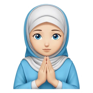 Turkish beautiful finish Konya girl blue eyes with hijab and dua on namaz sticker