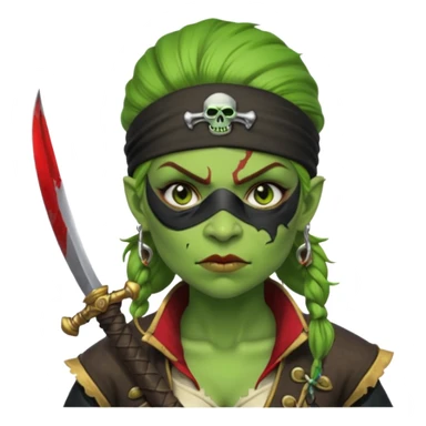 ork pirate woman sticker