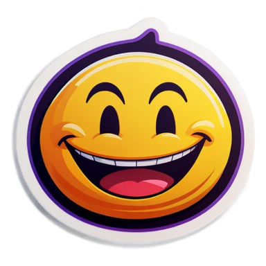 Smiling funny sticker