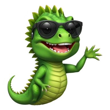 capitalist iguana head with black sunglasses dancing sticker