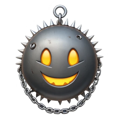 iPhone text message emoji size ball, and chain with spikes sticker