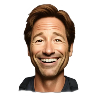 david duchovny laughing out loud hyperrealistic sticker