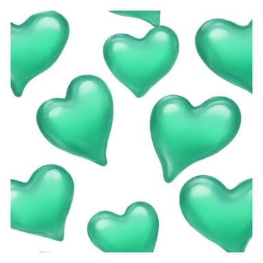 Sea green glass heart sticker