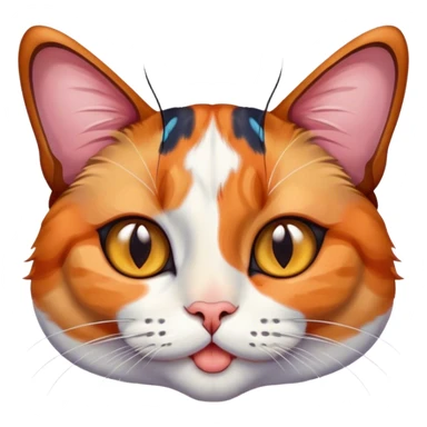 Cat puts butterfly ￼ sticker