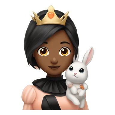 Peach skinned princess with black bunny sticker
