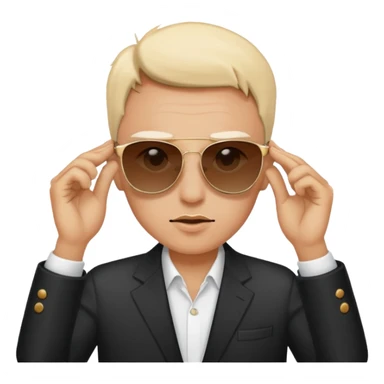 Person dropping sunglasses raising eyebrows  sticker