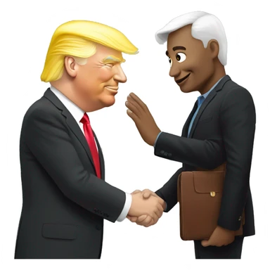 Elon patting Trump head sticker