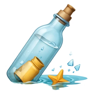 A sea Message Bottle, broken sticker