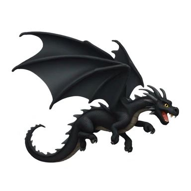 flying black dragon sticker