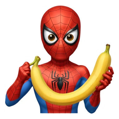 spiderman holding banana sticker