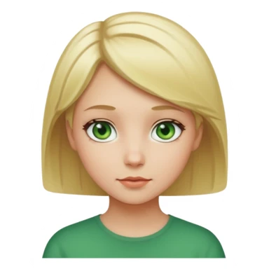 Girl with short blonde hair and green eyes sticker