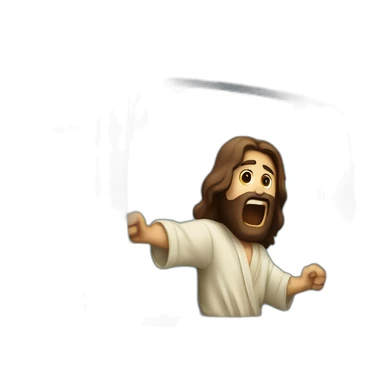 jesus christ smashing a tv sticker