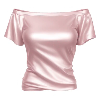 Realistic isolated side view of a light pink metallic off the shoulder Short sleeve blouse. sticker