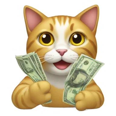 cat with money sticker
