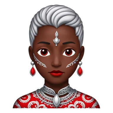 Dark evil Badass emo gothic punky black and silver with intricate red and white patterns  sticker