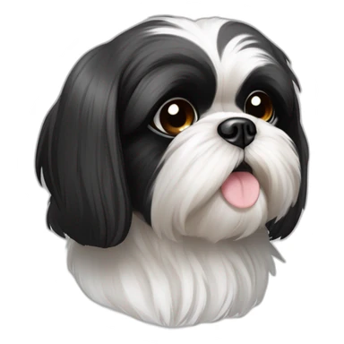 Dreifarbiger Shihtzu schwarz weiß grau braune augen sticker