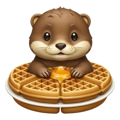 otter shaped waffle sticker
