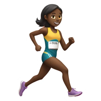 Girl running track sticker