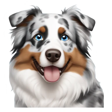 Blue Merle Australian shepherd with one blue eye and one brown eye sticker