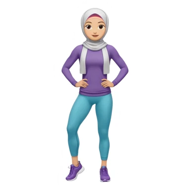 High resolution full body of a girl wearing a hijab and is a fitness trainer sticker