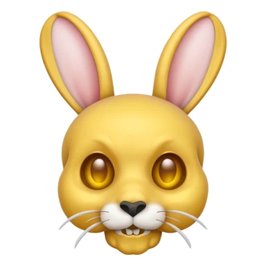 skull and bones yellow with rabbits ears sticker