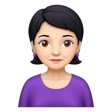 Bir baş örtülü mor kıyafetli siyah saçlı büyükanne sticker