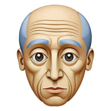 Cinematic Realistic Pablo Picasso Portrait Emoji, depicted as a visionary artist with abstract expressive features and a creative aura, rendered with rich textures and dynamic artistic lighting that captures his revolutionary spirit. sticker