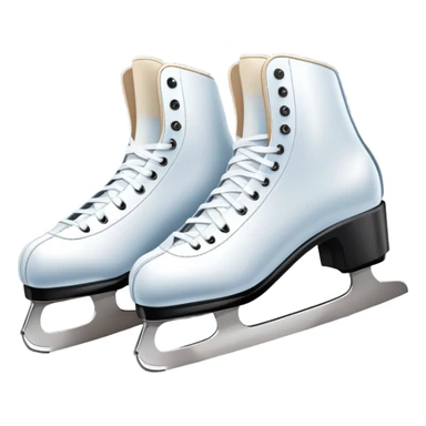 An icon featuring a pair of elegant figure skates resting on scratched, worn ice. In the background, cheering spectators fill the stands of a grand stadium, creating a vibrant atmosphere. Transparent background highlights the essence of figure skating performance sticker