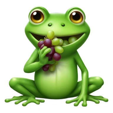 Frog eating grapes sticker