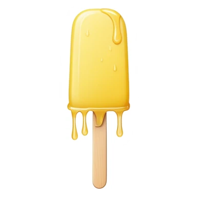 THIN lemon  popsicle with rounded top and dripping  sticker