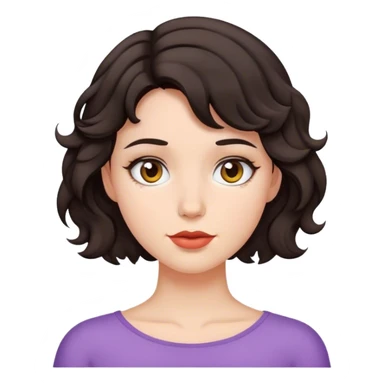 matt girl with short wavy dark hair sticker