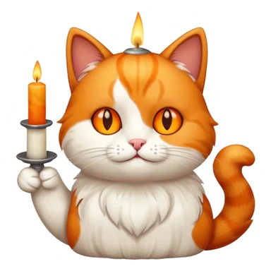 candle-holding cat sticker
