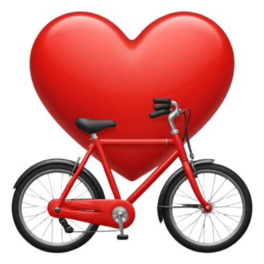 heart with a bicycle motif sticker