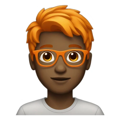 Boy with orange glasses and medium hair sticker