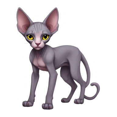 Anthro Punk Sphynx Full body sticker