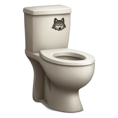 Skibidi toilet with a wolf head sticker