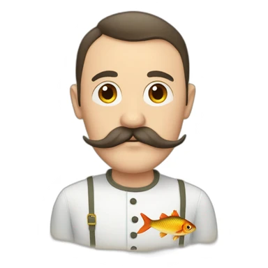 russian moustache husband with fish sticker