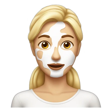 woman with vanilla glazing on her face sticker