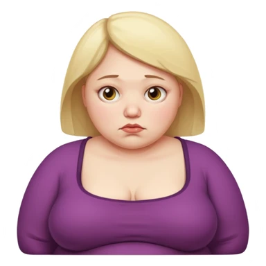 woman with belly fat sad face sticker