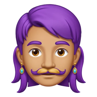 mustached purple haired earringed sticker