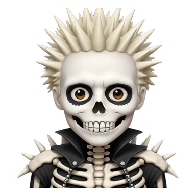 spiky hair guy with skeleton makeup sticker