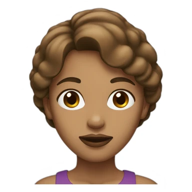 Woman White with big lips and short brown haïr sticker