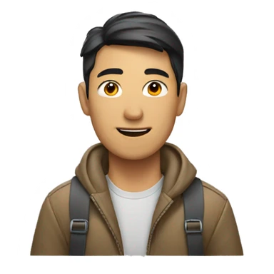 Asian man with bags sticker