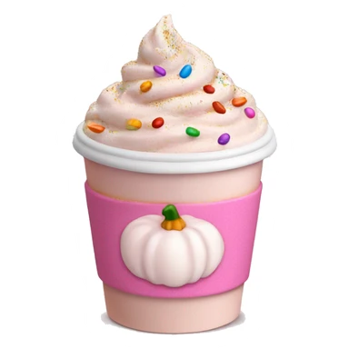 Light pink pumpkin latte with Multicolored Sprinkling sticker