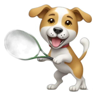 Dog playing badminton sticker