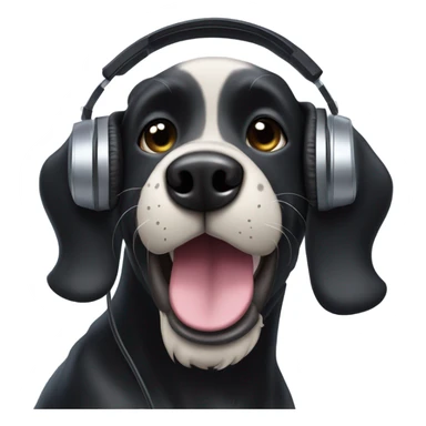 black dog with black beard on chin DJ sticker